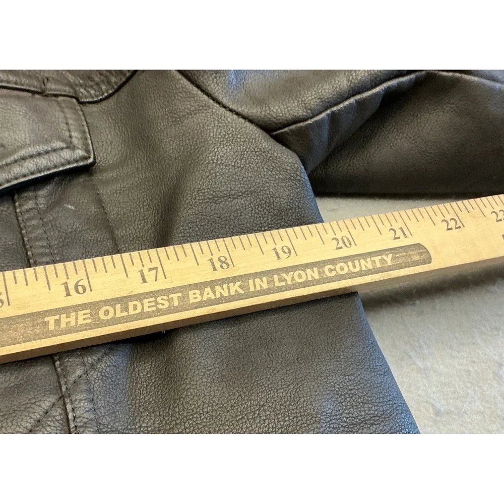 Levi's Faux Leather Trucker Jacket Sherpa Collar Brown Mens Size S Trucker Style